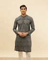 Navy Blue Mandala Print Kurta Set